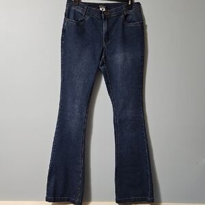 VENUS Dark Blue Flare Stretch Jeans Size 6L
